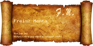 Freisz Menta névjegykártya
